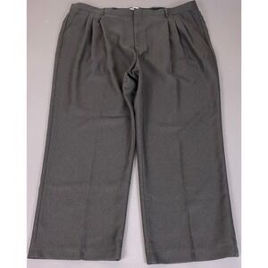Kings Court Dress Pants Mens Size 48x28 Pleated Charcoal Gray Big 100% Polyester